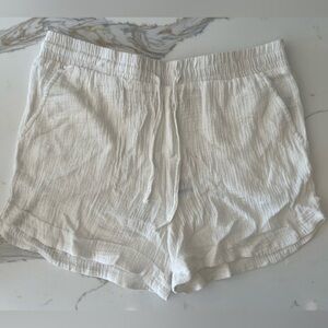 C&C California White Flowy Drawstring Shorts